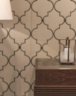Wandbekleding Design Textiel messing Woonkamer Uitrusting nieuwe kleur beige