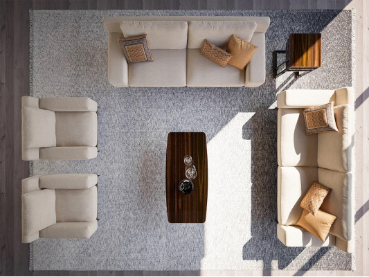 Volledige meubel woonkamer 2x driezitsbank bank salontafel textiel fauteuil nieuw