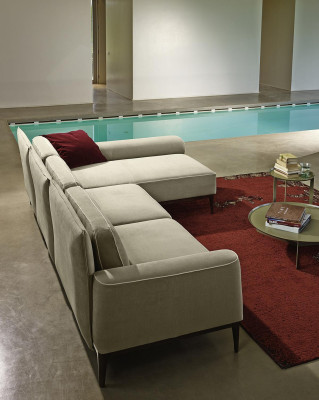 Hoekbank Modern Design Grijs Bankstellen Stof L-Vorm Bank Woonkamer Sofa PRIANERA