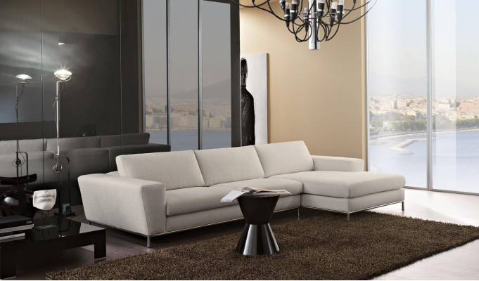 Textiel Luxe hoekbank L-vorm gestoffeerd Modern Wit Zitmeubels Woonkamer Hoek Nieuw