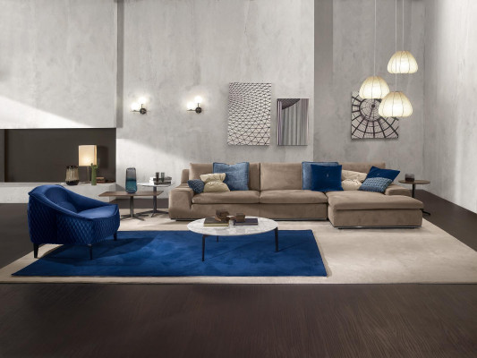 Hoekbank L-vorm Bank Luxe Italiaanse meubels Bank Grijs PRIANERA Woonkamer