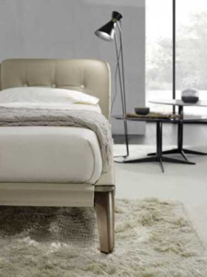 Moderne tweepersoonsbed slaapkamer Beige bed meubels Houten design bedden Prianera