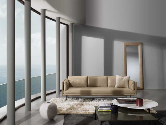 Luxe driezits Prianera bank relax bekleding meubels beige bank sofa's leer