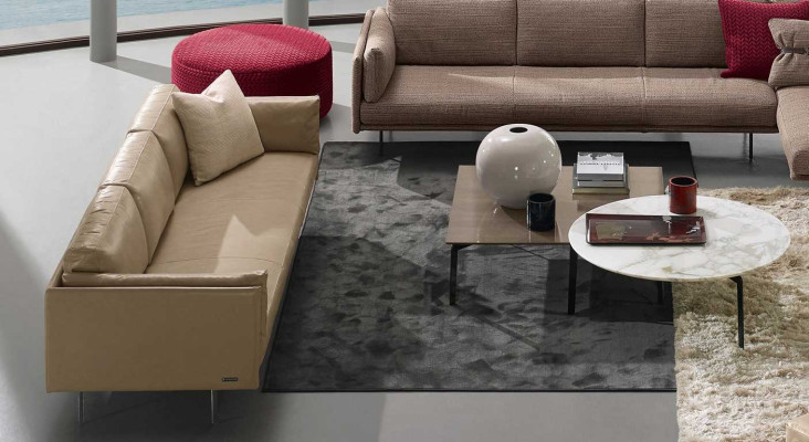 Luxe driezits Prianera bank relax bekleding meubels beige bank sofa's leer