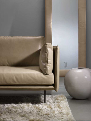 Luxe driezits Prianera bank relax bekleding meubels beige bank sofa's leer