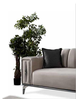 Comfortabele set 3 + 1 kussens Luxe set Moderne stijl Set Kleur Beige voor woonkamer