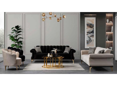 Zachte bekleding Luxe bankstel 2-zits Comfortabele woonkamerbank in moderne stijl