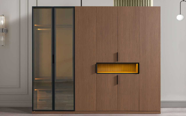 Hoge kwaliteit kledingkast Exclusieve slaapkamer meubels LED-kasten