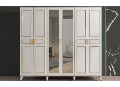Witte kledingkast Glazen kast Slaapkamer Ontwerper Houten meubels Nieuw