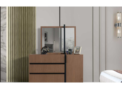Moderne Bruine Slaapkamercommode met 3 laden en 1 deur Houten Meubels