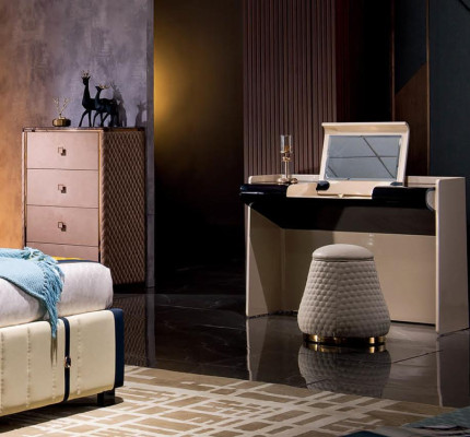 Kaptafel Kruk Compleet Set Ladenkast Slaapkamer Nieuw 2-dlg. Console Set