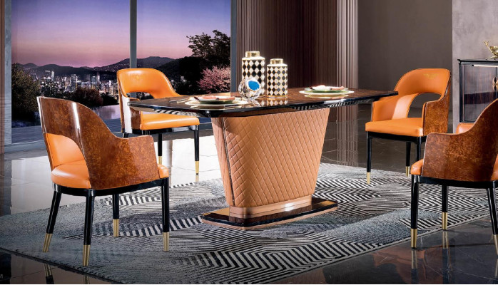 Stoel Koninklijk Gestoffeerd 1-Zits Modern Stijl Stoelen Eenzitter Oranje