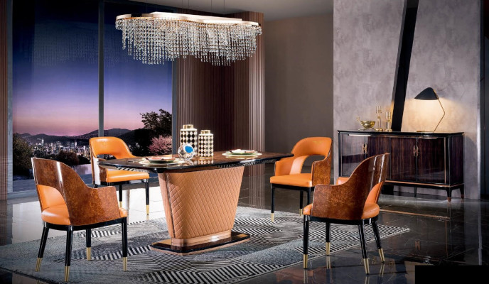 Stoel Koninklijk Gestoffeerd 1-Zits Modern Stijl Stoelen Eenzitter Oranje