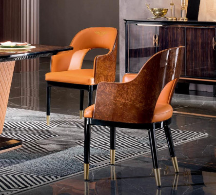 Stoel Koninklijk Gestoffeerd 1-Zits Modern Stijl Stoelen Eenzitter Oranje
