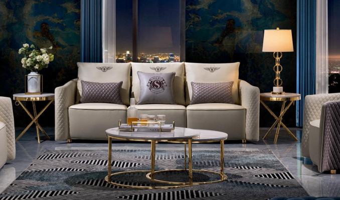 Beistell Salontafel Rond Tafels Ronde Bank Metaal Glas Luxe Ontwerper