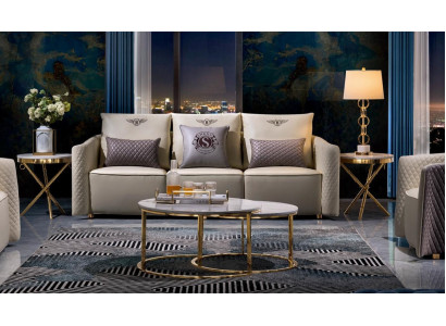Beistell Salontafel Rond Tafels Ronde Bank Metaal Glas Luxe Ontwerper