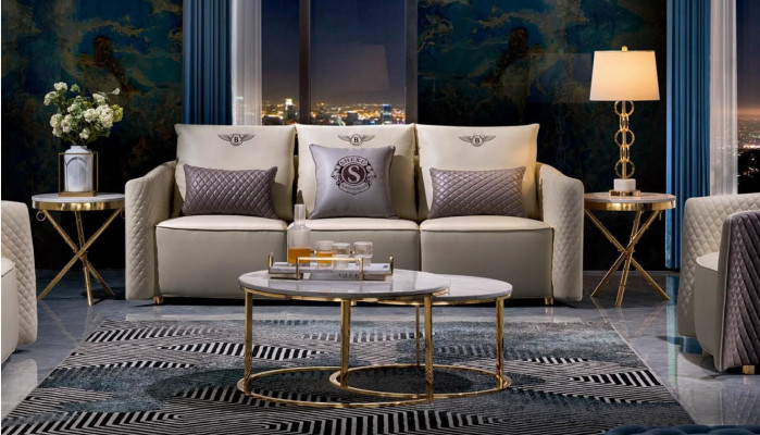 Beistell Salontafel Rond Tafels Ronde Bank Metaal Glas Luxe Ontwerper