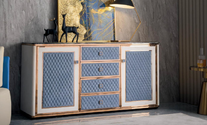 Kommode Moderne Sideboards 4 Schubladen 2 Turen Hochschrank.  Ladenkast Moderne dressoirs 4 laden 2 deuren Hoge kast