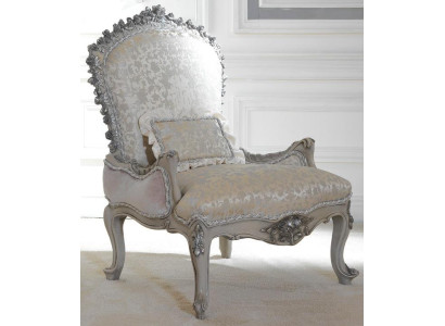 Luxe fauteuil gestoffeerde troon barok rococo echt hout Italiaanse meubels éénzits