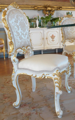 Ontwerp woonkamerstoel Eetkamerstoelen Textiel Stof Bekleed Fauteuil Barok