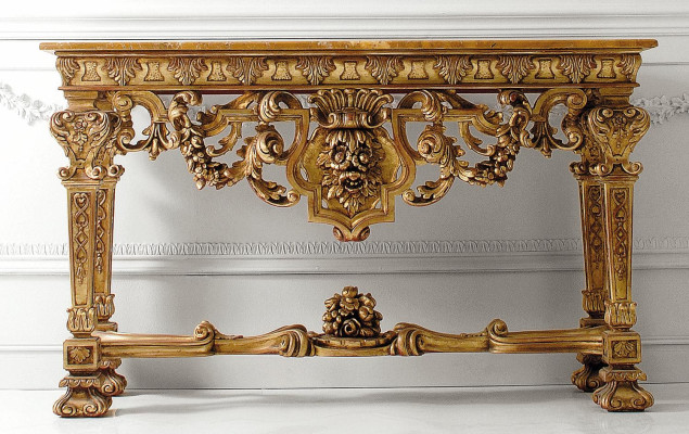 Console tafel meubels hout console Italiaanse inrichting massief houten ladekast nieuw