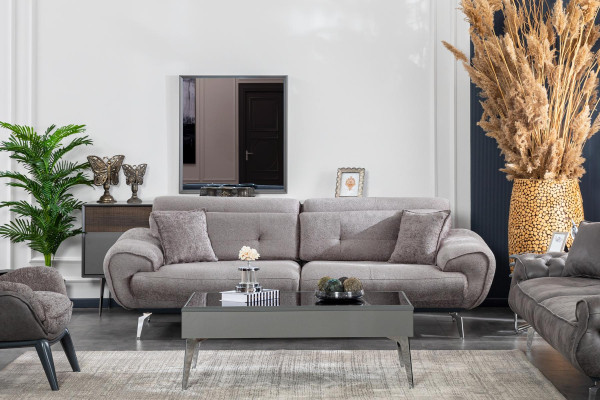 Bankstel 3+1 zits set salontafel bijzettafel design bekleding meubels