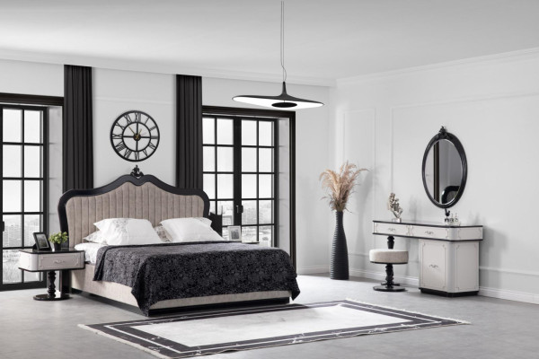 Woonkamerpoef Luxe Stijl Modern Design Meubilair Voetenbank Wit Stof