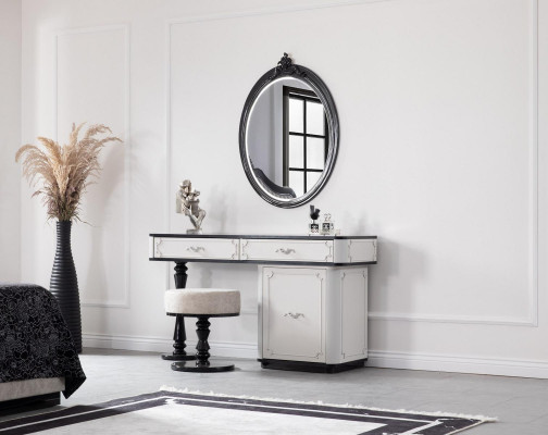 Woonkamerpoef Luxe Stijl Modern Design Meubilair Voetenbank Wit Stof