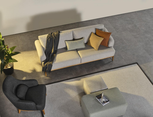 Hocker Textiel Woonkamer Luxe Modern Tafels grijs Hout Textiel Voetenbankje