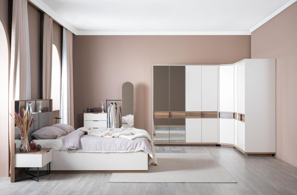 Zet bed 2x nachtkastjes 4-delig. Compleet luxe nieuw slaapkamermeubilair.