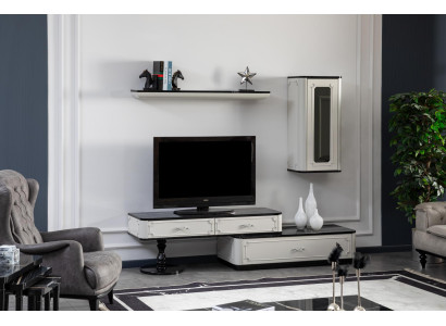 Woonkamer meubelset woonwand tv-standaard wandplank van hout