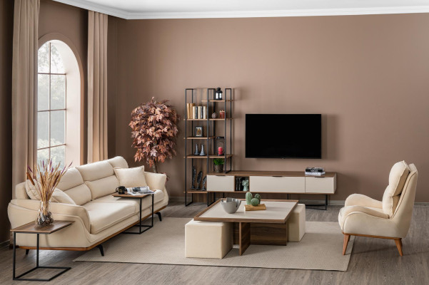 Woonkamer meubels TV standaard boekenkast 240cm hout woonwanden