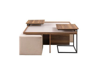 Multifunctionele salontafel woonkamer hout design luxe meubels stijl modern bruin