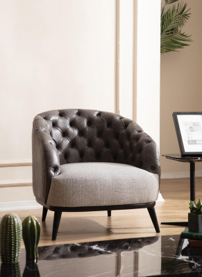 Luxe fauteuil Chesterfield eenzitter bank meubels lounge clubbank 1-zits