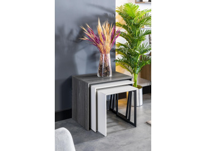 Bijzettafels woonkamer luxe design nieuw modern grijs materiaal hout