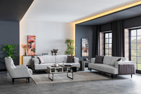 Bijzettafels woonkamer luxe design nieuw modern grijs materiaal hout