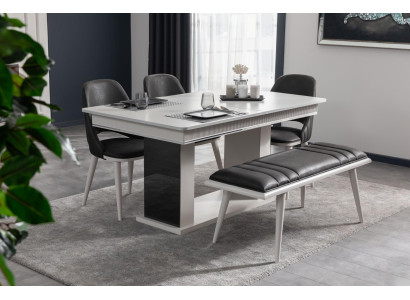 Bank nieuw voor een moderne luxe eetkamer Zwart houten meubilair Nieuw