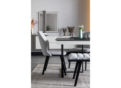 Designer eetkamerstoel Grijze armstoelen Keukenstoelen Stoelen Armstoelen