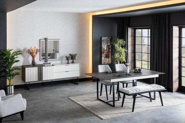Designer eetkamerstoel Grijze armstoelen Keukenstoelen Stoelen Armstoelen