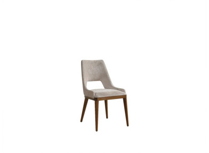 Stoel Eetkamer Modern Hout Luxe Stof Ontwerp Nieuw Bekleding Beige