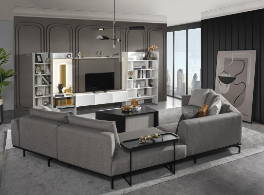 Salontafel Woonkamer Meubels Luxe Materiaal Hout Modern Nieuw Ontwerp Grijs