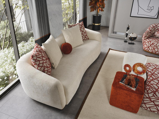 Sofa set 4-zits 3x voetenbank 5-dlg design woonkamer compleet set