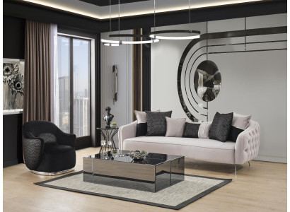 Sofagroep 4-zits salontafel Compleet set Designer 3-delig woonkamer