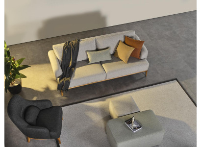 Sofa set 3-zits 2x voetenbank 4-delig. Woonkamer nieuw grijs modern