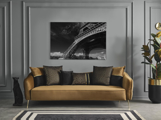 Bankstel 3-zits bruin textiel woonkamer designbank moderne nieuwe luxe