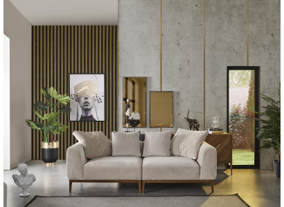 Bankstel 3-zits wit stof Woonkamer Luxe meubels Bank Nieuw Modern