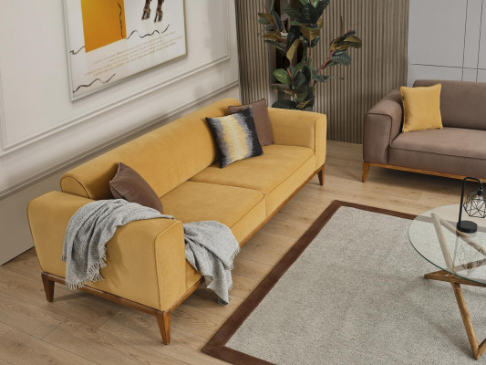 Woonkamerbank 4-zits luxe designbank luxe gestoffeerde bank meubels.