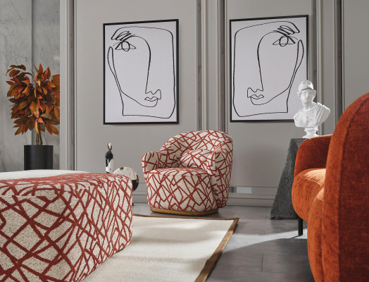 Stoel Design Luxe Bank Bekleding Woonkamer Hout met Textiel Eenpersoons