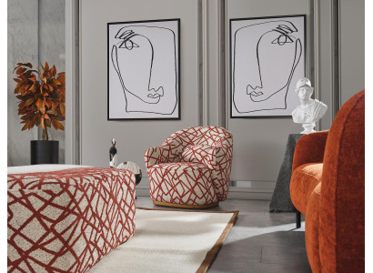 Stoel Design Luxe Bank Bekleding Woonkamer Hout met Textiel Eenpersoons