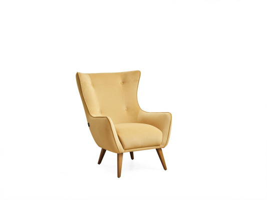 Woonkamer fauteuil design bank luxe lounge bekleding club disco geel.